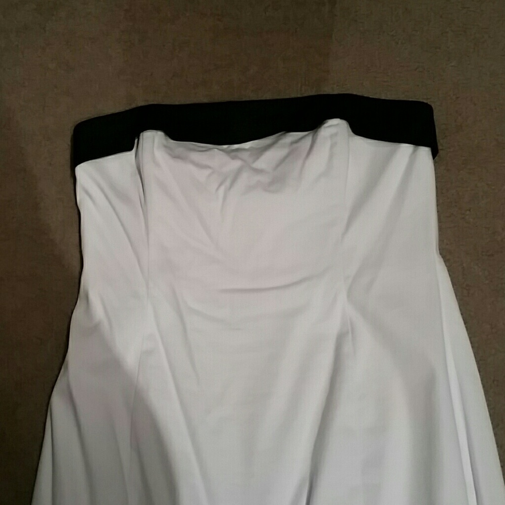 White House Black Market Strapless Dress - Black and White
